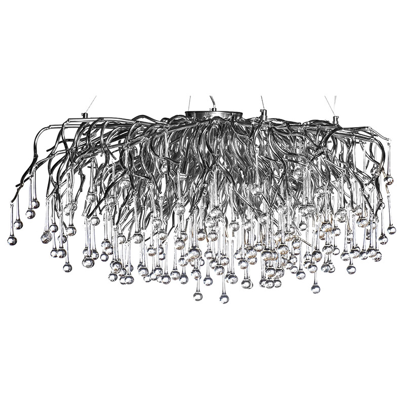 Люстра Droplet Chrome Chandelier 120 Хром Прозрачный Люстра Droplet Chrome Chandelier 120 Хром Прозрачный в Твери | Loft Concept