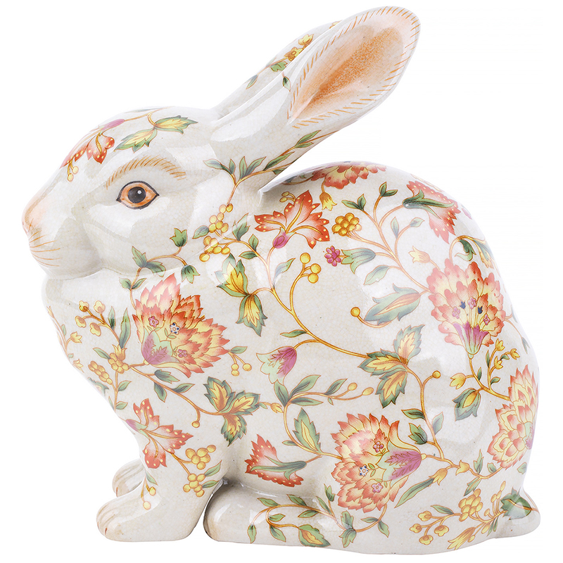 Декоративная статуэтка Porcelain Hare Statuette Белый Мульти Оранжевый Зеленый Декоративная статуэтка Porcelain Hare Statuette Белый Мульти Оранжевый Зеленый в Твери | Loft Concept