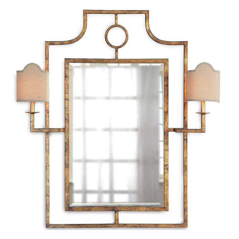 Зеркало с бра Mirror with Sconces Dairile Gold Золотой Зеркало с бра Mirror with Sconces Dairile Gold Золотой в Твери | Loft Concept