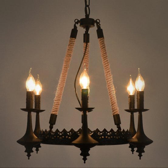 Люстра 6-Light Rustic Chandelier Черный Люстра 6-Light Rustic Chandelier Черный в Твери | Loft Concept