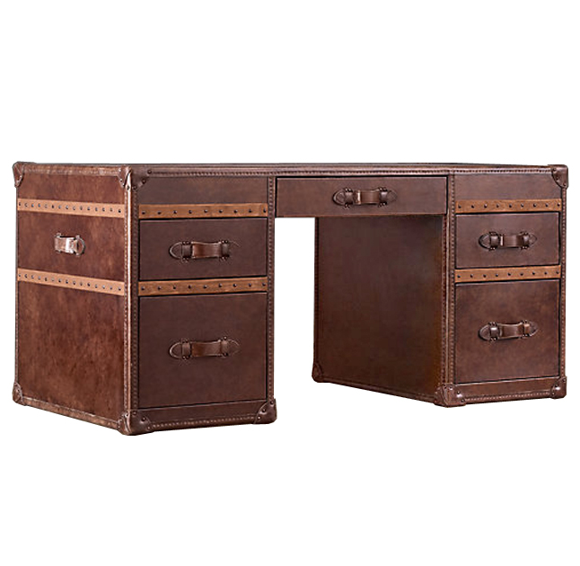 Рабочий Стол Натуральная Кожа RH Mayfair Steamer Trunk Коричневый винтаж Рабочий Стол Натуральная Кожа RH Mayfair Steamer Trunk Коричневый винтаж в Твери | Loft Concept