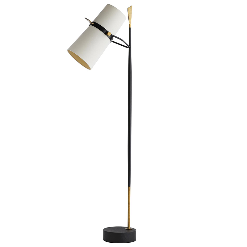 Торшер Arteriors YASMIN FLOOR LAMP Латунь Белый Черный Торшер Arteriors YASMIN FLOOR LAMP Латунь Белый Черный в Твери | Loft Concept