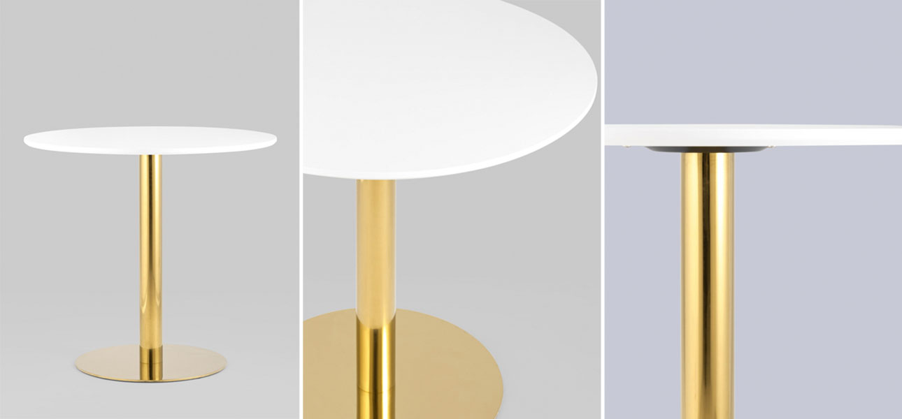 Стол обеденный Myron белая столешница - фото