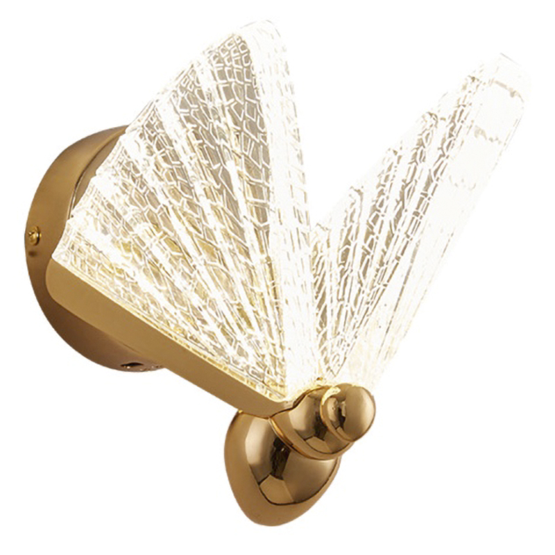Бра Butterfly Wall Lamp A Глянцевое золото Прозрачный Бра Butterfly Wall Lamp A Глянцевое золото Прозрачный в Твери | Loft Concept