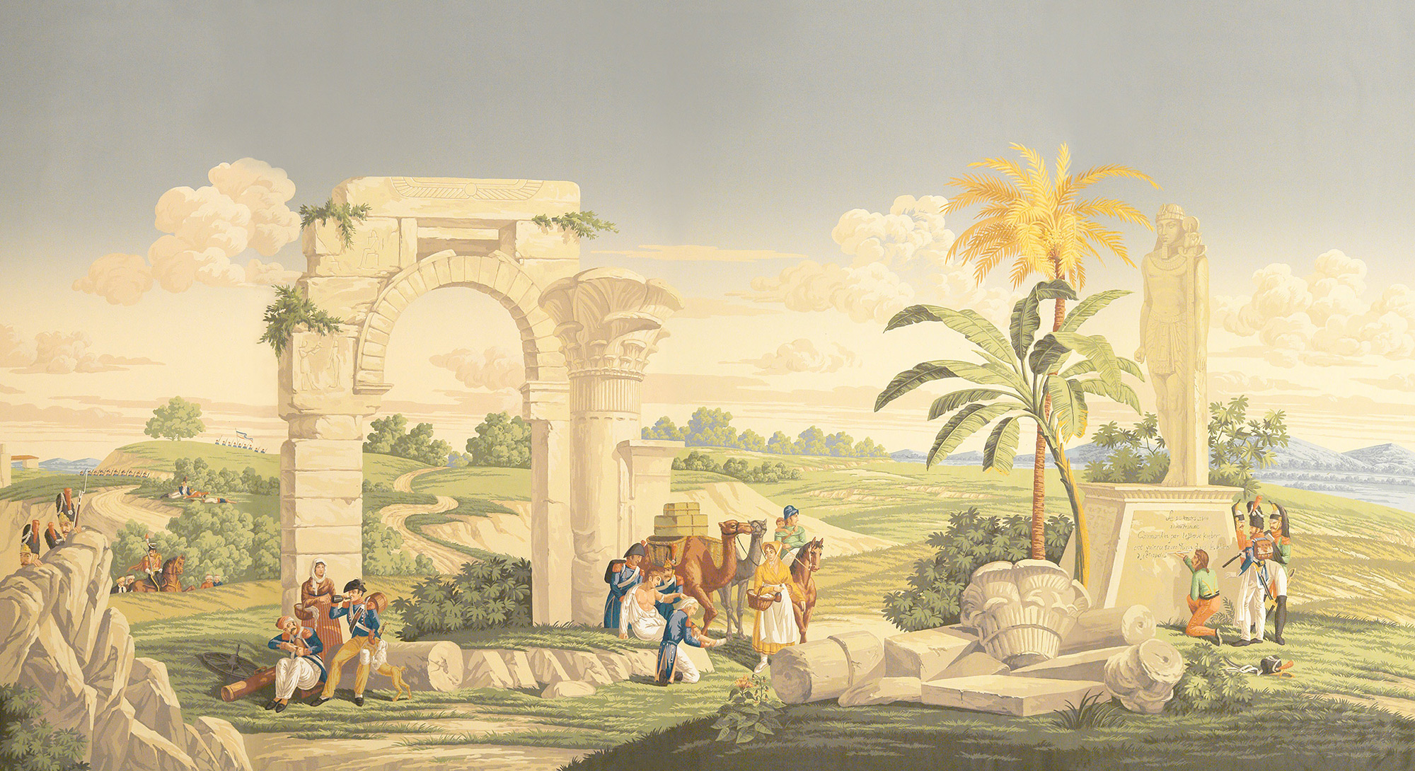 Обои ручная роспись Napoleon's Campaign in Egypt Papyrus on scenic paper Обои ручная роспись Napoleon's Campaign in Egypt Papyrus on scenic paper - постер Loft-Concept в Твери