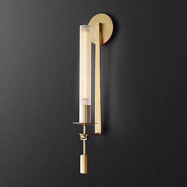 Бра RH FONTANELLE SINGLE WALL LAMP Латунь Прозрачное Стекло Бра RH FONTANELLE SINGLE WALL LAMP Латунь Прозрачное Стекло в Твери | Loft Concept