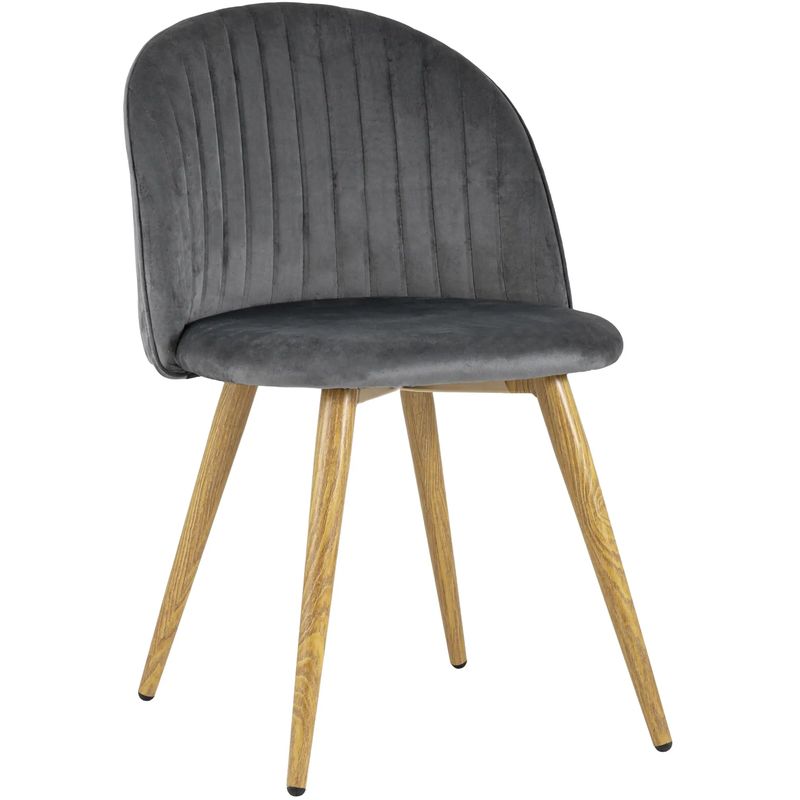 Стул Miruna Chair Серый Велюр Серый Древесина Стул Miruna Chair Серый Велюр Серый Древесина в Твери | Loft Concept