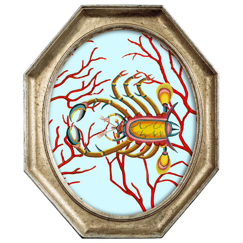 Картина Crab in Coral 3 Мульти Золотой Картина Crab in Coral 3 Мульти Золотой в Твери | Loft Concept