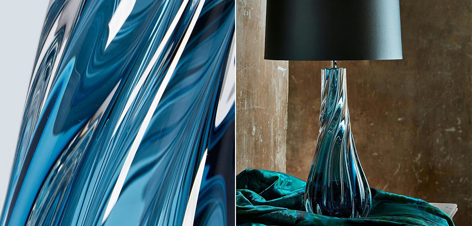 Настольная лампа Naiad Velvet Blue Table Lamp Настольная лампа Naiad Velvet Blue Table Lamp - Loft-Concept в Твери