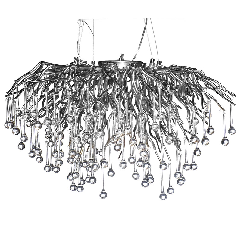 Люстра Droplet Chrome Chandelier 80 Хром Прозрачный Люстра Droplet Chrome Chandelier 80 Хром Прозрачный в Твери | Loft Concept