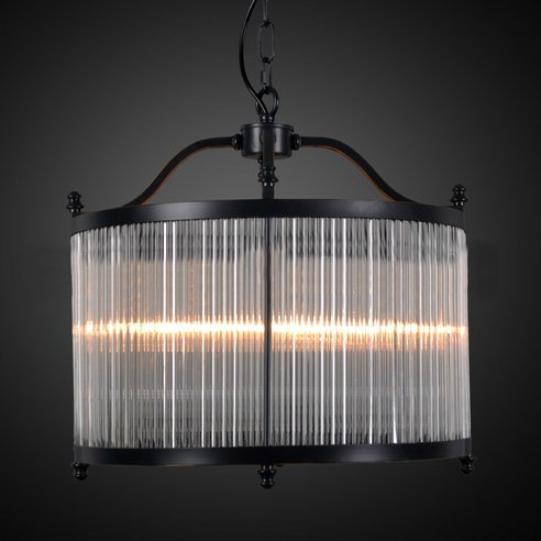 Люстра Glass Fringe Chandelier Round Черный Люстра Glass Fringe Chandelier Round Черный в Твери | Loft Concept