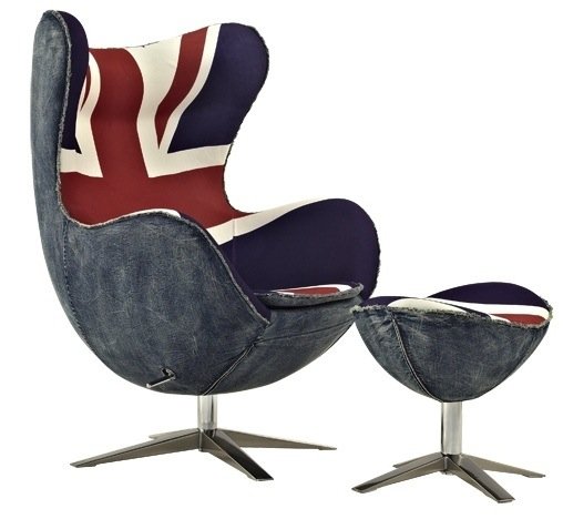 Кресло яйцо Egg Union Jack Denim Кресло яйцо Egg Union Jack Denim в Твери | Loft Concept