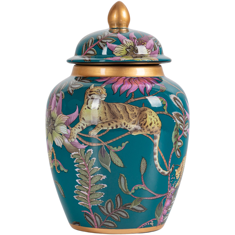 Ваза с крышкой Leopard Flowers Vase Emerald Изумрудный Мульти Ваза с крышкой Leopard Flowers Vase Emerald Изумрудный Мульти в Твери | Loft Concept