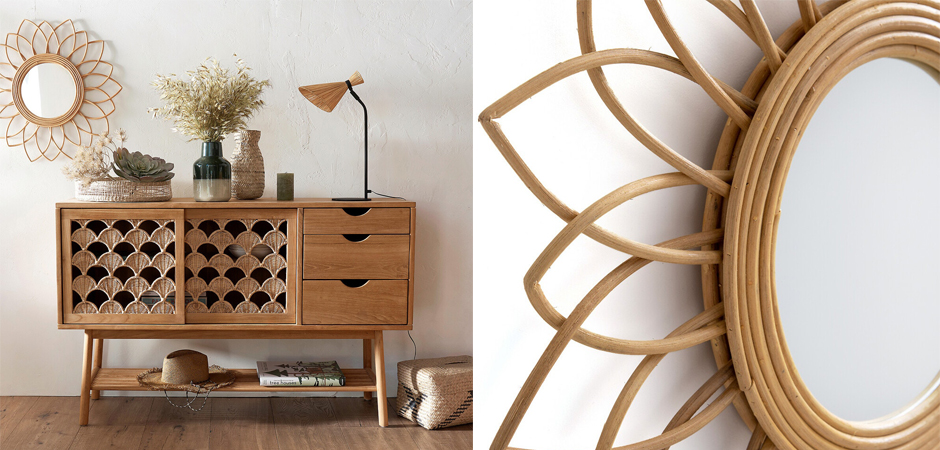 Зеркало Mirror Rattan Flower II Зеркало Mirror Rattan Flower II - Loft-Concept в Твери