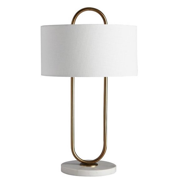Настольная лампа Marston Table Lamp Глянцевое золото Белый Настольная лампа Marston Table Lamp Глянцевое золото Белый в Твери | Loft Concept