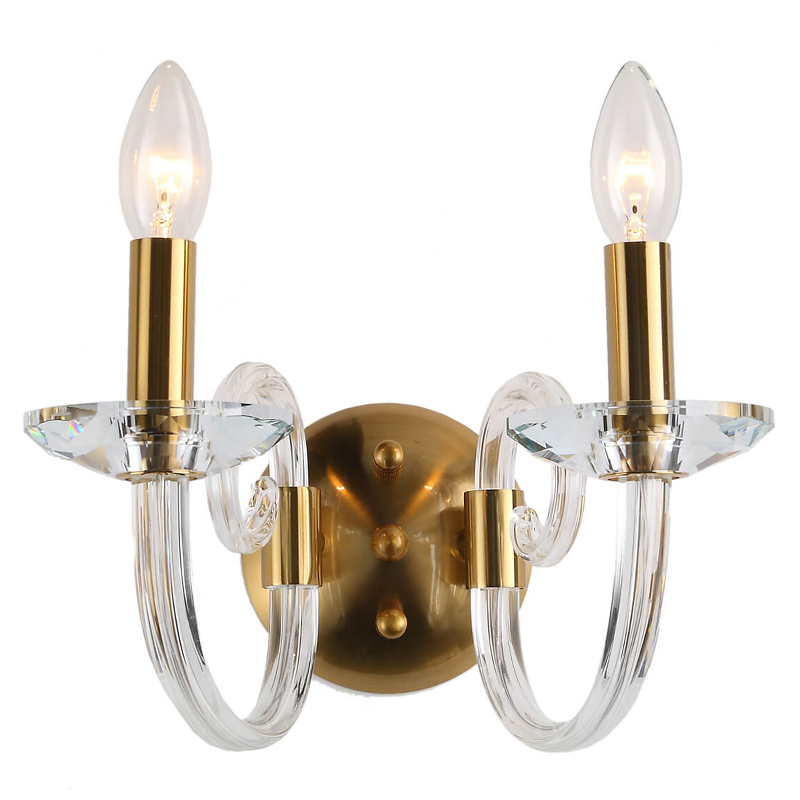 Бра Twisted Glass Candles Wall Lamp Золотой Прозрачное Стекло Бра Twisted Glass Candles Wall Lamp Золотой Прозрачное Стекло в Твери | Loft Concept