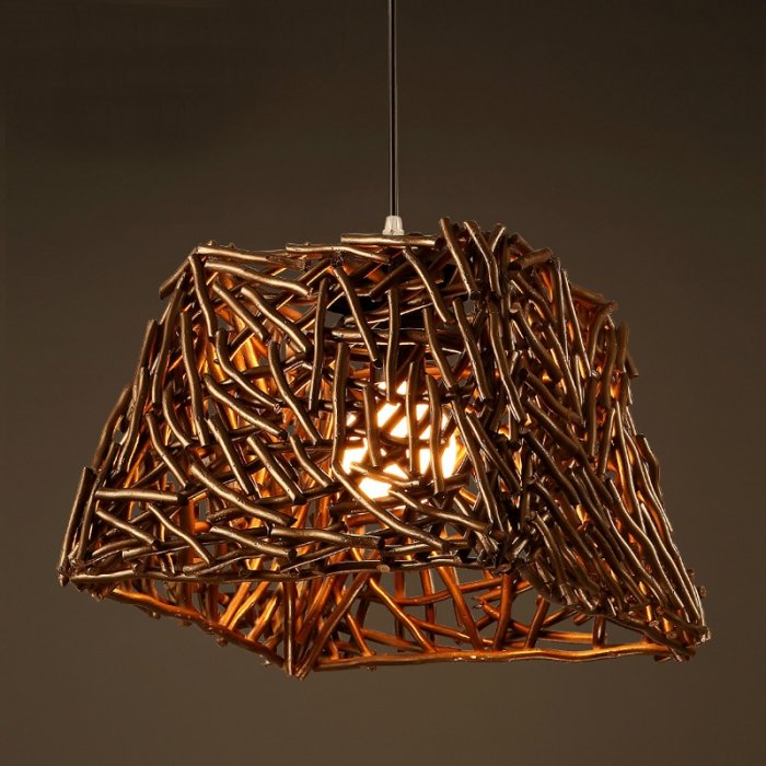 Подвесной светильник Old Wicker Pendant Cub Коричневый Подвесной светильник Old Wicker Pendant Cub Коричневый в Твери | Loft Concept