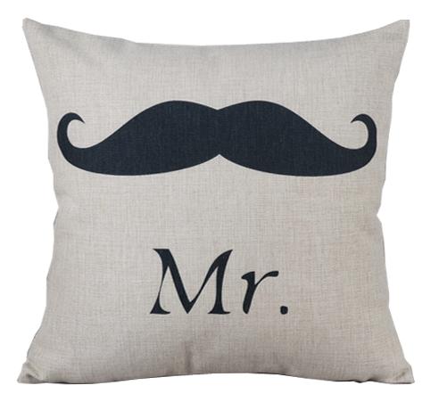 Подушка Mr. mustache Черно-белый Подушка Mr. mustache Черно-белый в Твери | Loft Concept