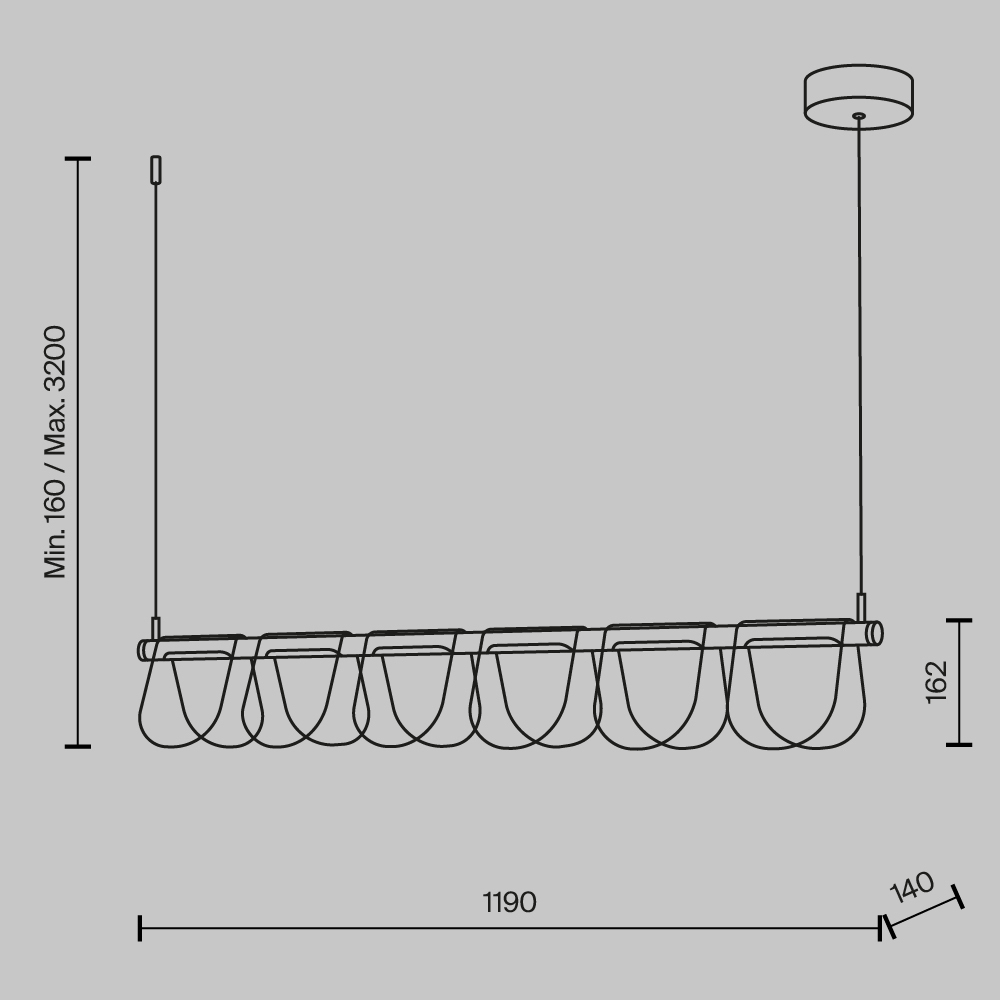 Люстра подвесная Fluffy 3000К 30Вт в Твери