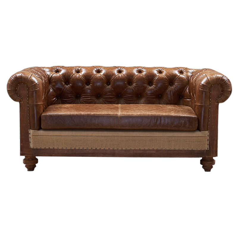 Диван Deconstructed Chesterfield Sofa double Brown leather Коричневый ivory ( слоновая кость ) Диван Deconstructed Chesterfield Sofa double Brown leather Коричневый ivory ( слоновая кость ) в Твери | Loft Concept