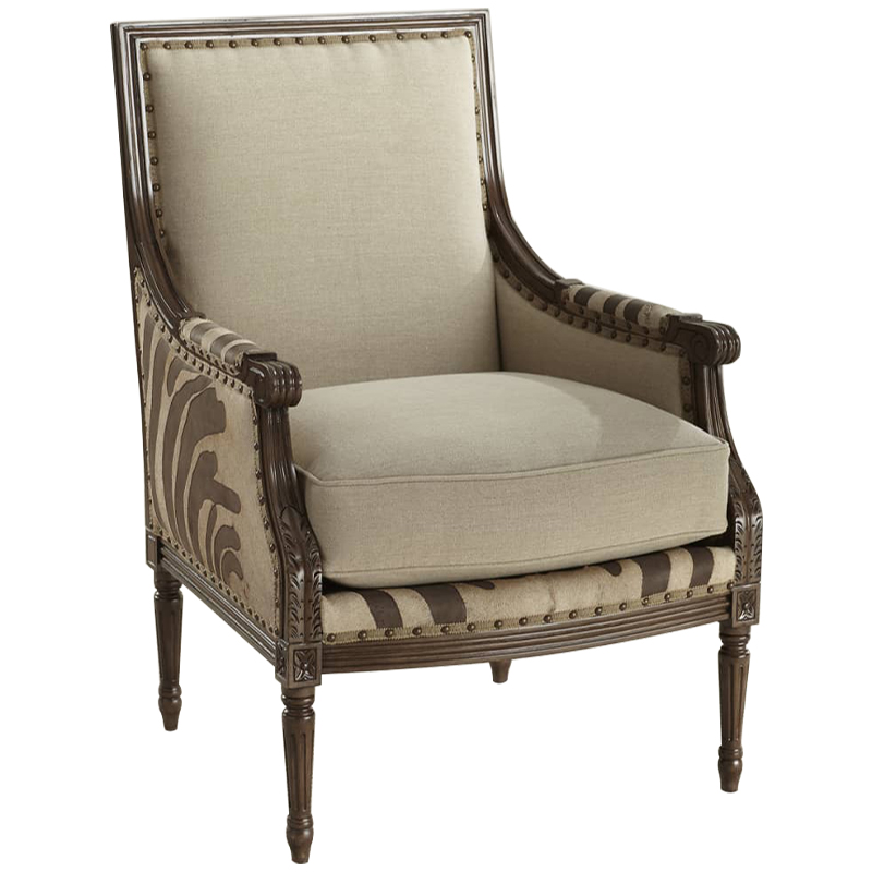 Кресло Massoud Annie Zebra Washed Leather Linen Chair Коричневый Бежево-серый Кресло Massoud Annie Zebra Washed Leather Linen Chair Коричневый Бежево-серый в Твери | Loft Concept