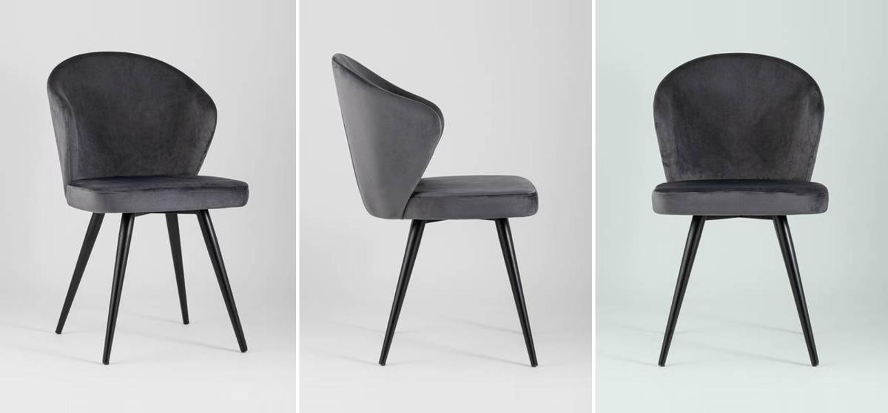 Стул Темно-Серый Бархат Volante Chair - фото