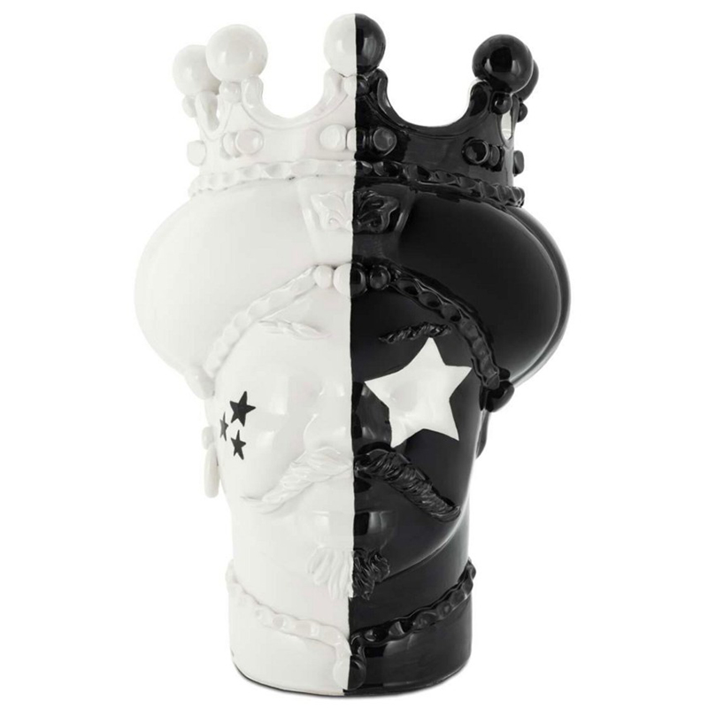 Ваза Vase Moro Man Star Black White Белый Черный Ваза Vase Moro Man Star Black White Белый Черный в Твери | Loft Concept
