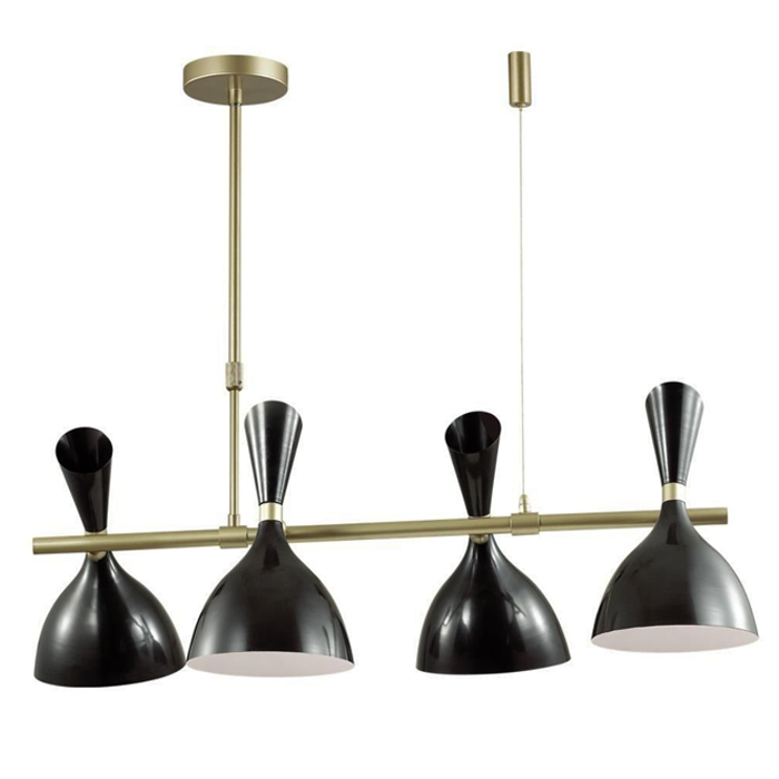 Люстра Duke Chandelier line 4 black Черный матовое золото Люстра Duke Chandelier line 4 black Черный матовое золото в Твери | Loft Concept