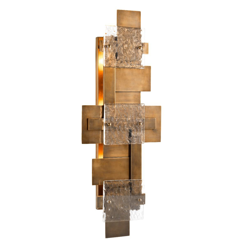 Бра Eichholtz Wall Lamp Langham Прозрачный Винтажная латунь Бра Eichholtz Wall Lamp Langham Прозрачный Винтажная латунь в Твери | Loft Concept