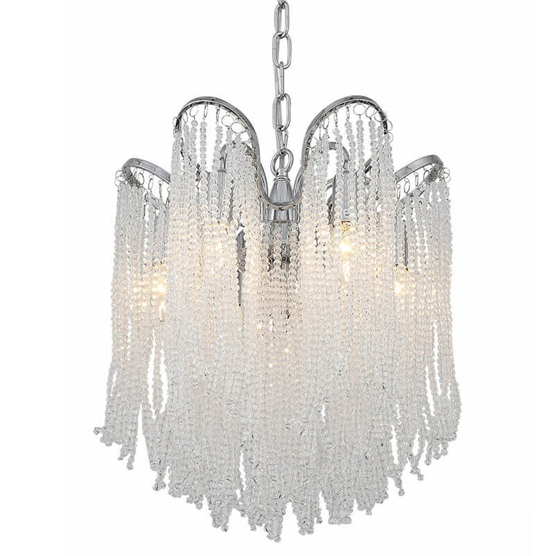 Люстра Crystal Rain chrome Хром Прозрачное Стекло Люстра Crystal Rain chrome Хром Прозрачное Стекло в Твери | Loft Concept