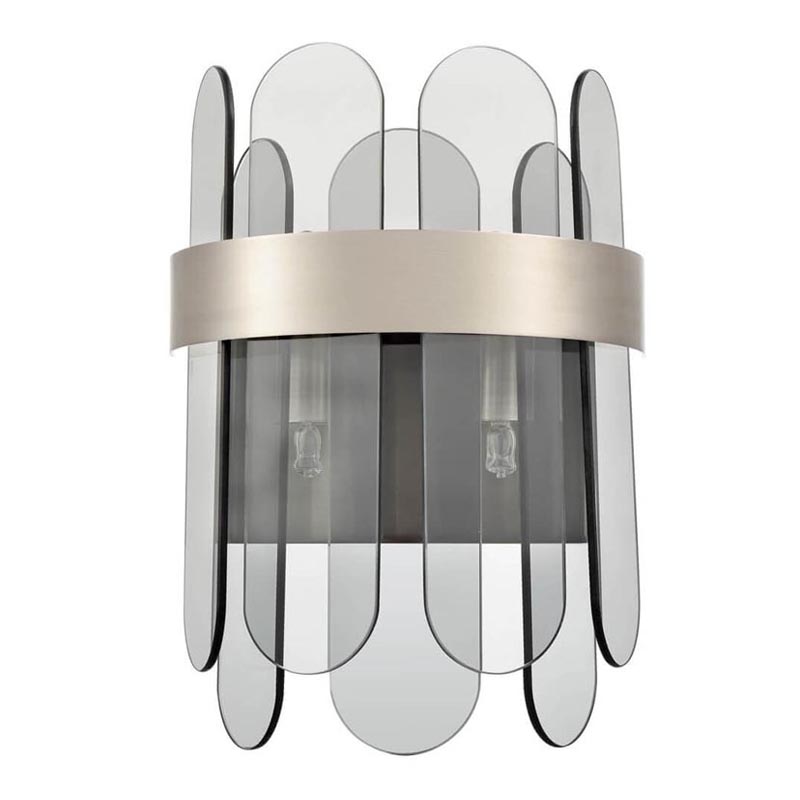 Бра Decorative Oval Smoky Plates Sconce Дымчатый (Smoke) Никель Сатин Бра Decorative Oval Smoky Plates Sconce Дымчатый (Smoke) Никель Сатин в Твери | Loft Concept
