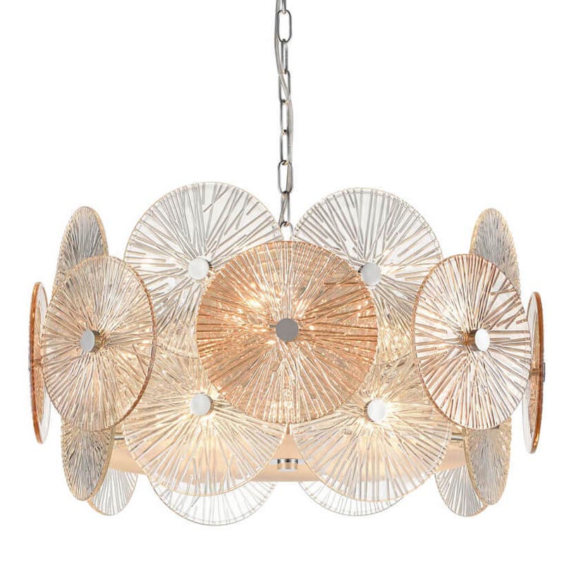 Люстра Decorative Glass discs Chandelier chrome Хром Прозрачный Люстра Decorative Glass discs Chandelier chrome Хром Прозрачный в Твери | Loft Concept
