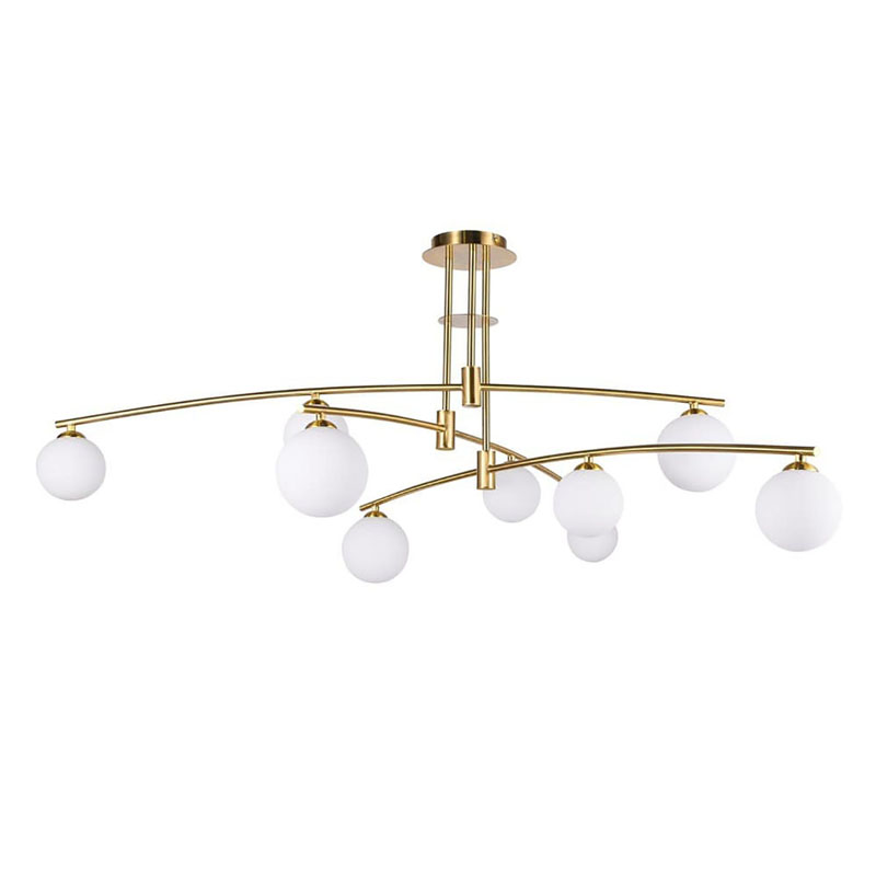 Люстра Glendon Chandelier 9 Balls Бронза Белый Люстра Glendon Chandelier 9 Balls Бронза Белый в Твери | Loft Concept