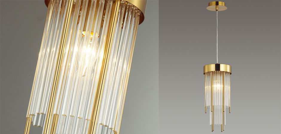 Подвесной светильник Glass Stripes In The Belt 2 Tiers Подвесной светильник Glass Stripes In The Belt 2 Tiers - Loft-Concept в Твери