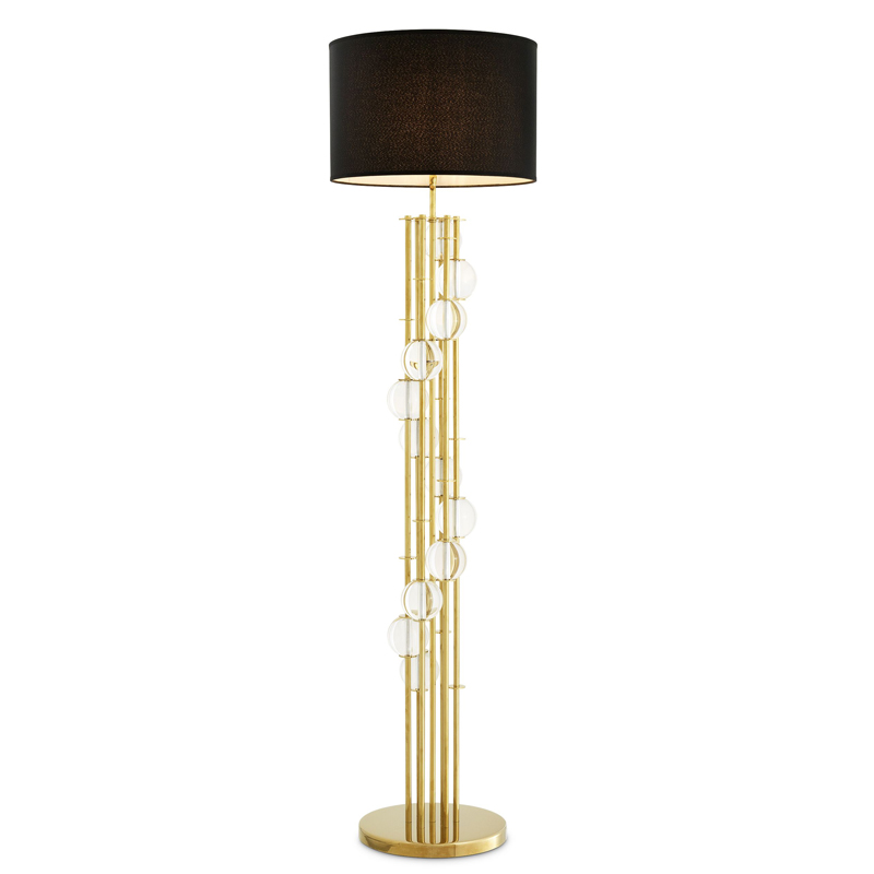 Торшер Eichholtz Floor Lamp Lorenzo Gold & black Глянцевое золото Черный Прозрачный Торшер Eichholtz Floor Lamp Lorenzo Gold & black Глянцевое золото Черный Прозрачный в Твери | Loft Concept