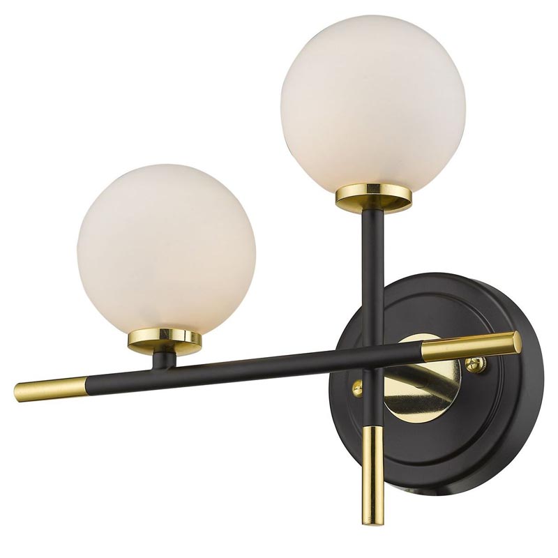 Бра Galant Sconce gold left Золотой Черный Белое матовое стекло Бра Galant Sconce gold left Золотой Черный Белое матовое стекло в Твери | Loft Concept