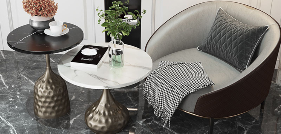 Приставной стол Cluster Surface Bronze Black Stone Side Table Приставной стол Cluster Surface Bronze Black Stone Side Table - Loft-Concept в Твери
