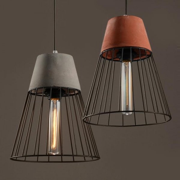Подвесной светильник Cement Droplight Pendant Light cone Серый Красный Черный Подвесной светильник Cement Droplight Pendant Light cone Серый Красный Черный в Твери | Loft Concept