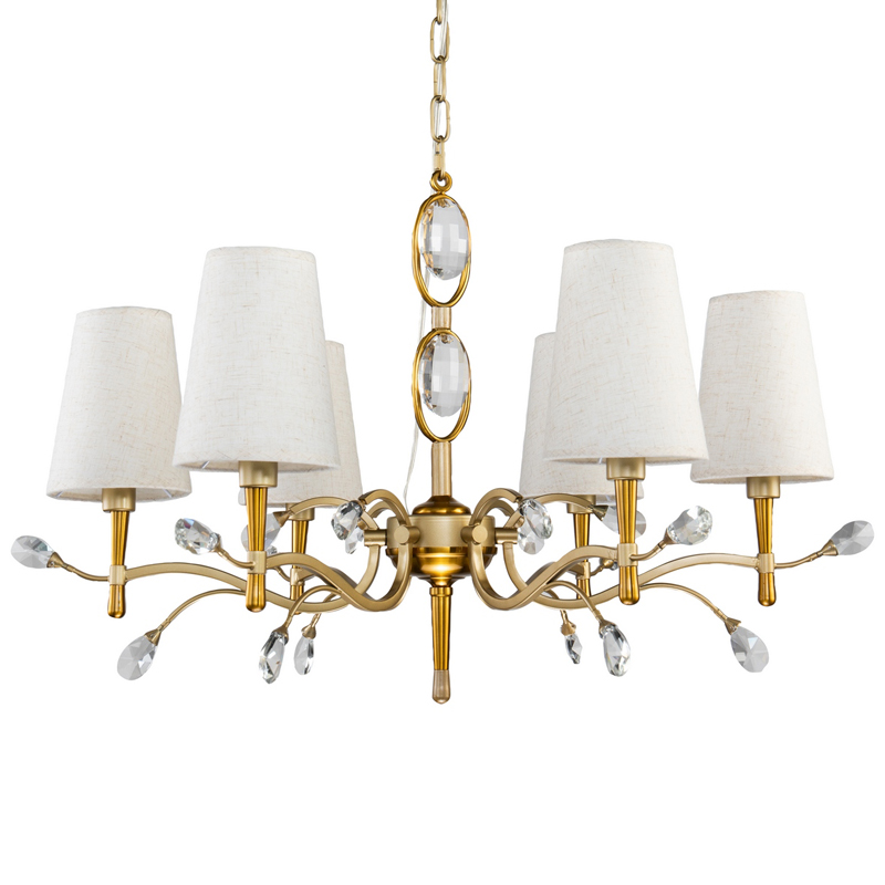 Люстра Desiree Chandelier 77 Латунь матовое золото Белый Прозрачный Люстра Desiree Chandelier 77 Латунь матовое золото Белый Прозрачный в Твери | Loft Concept
