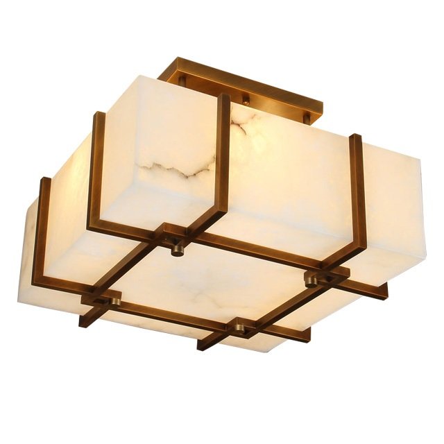 Потолочный светильник Marble light top Белый Латунь Потолочный светильник Marble light top Белый Латунь в Твери | Loft Concept