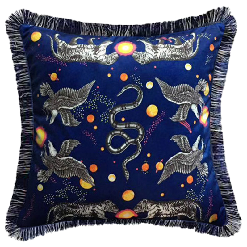 Декоративная подушка Cтиль Gucci Night Синий Декоративная подушка Cтиль Gucci Night Синий в Твери | Loft Concept