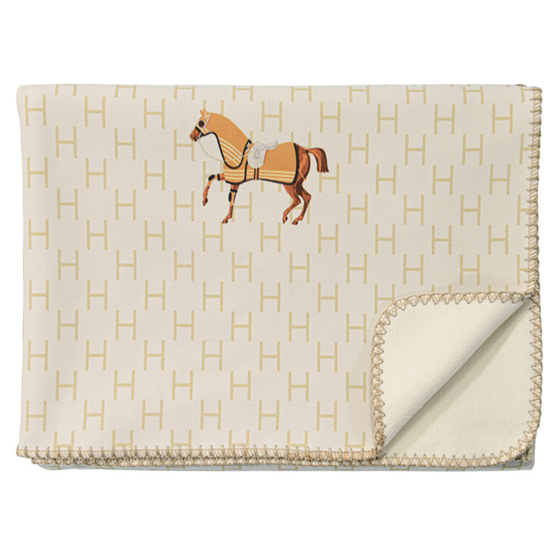 Плед Hermes Pattern Horse Plaid Бежевый Коричневый Плед Hermes Pattern Horse Plaid Бежевый Коричневый в Твери | Loft Concept