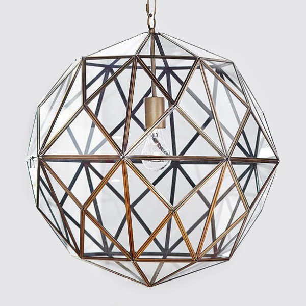 Люстра Glass & Metal Cage Pendant Люстра Glass & Metal Cage Pendant в Твери | Loft Concept