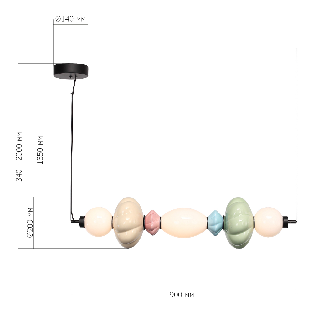 Подвесной светильник линейный с керамическими элементами 24W LED Fragrant Light в Твери