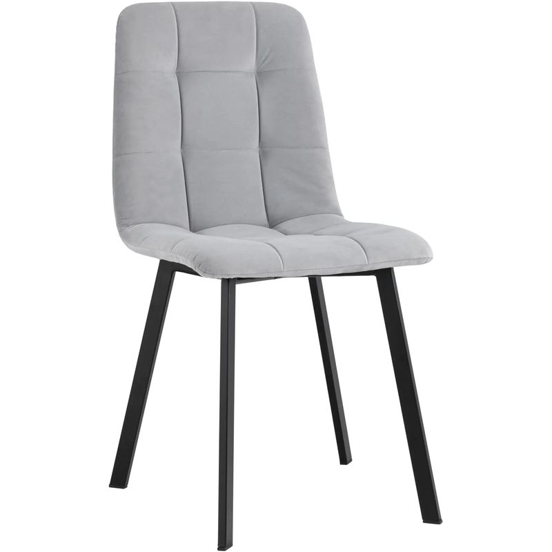 Стул NANCY S Chair Светло-Серый велюр Светло-серый Черный Стул NANCY S Chair Светло-Серый велюр Светло-серый Черный в Твери | Loft Concept