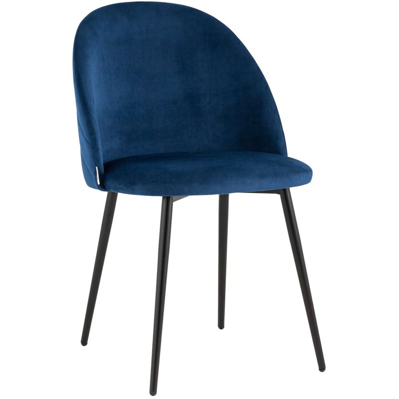 Стул Синий Велюр Miruna Leaf Chair Синий Черный Стул Синий Велюр Miruna Leaf Chair Синий Черный в Твери | Loft Concept