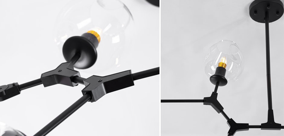 Люстра Сrumpled Glass Bubble Chandelier Black 8 плафонов - фото №1