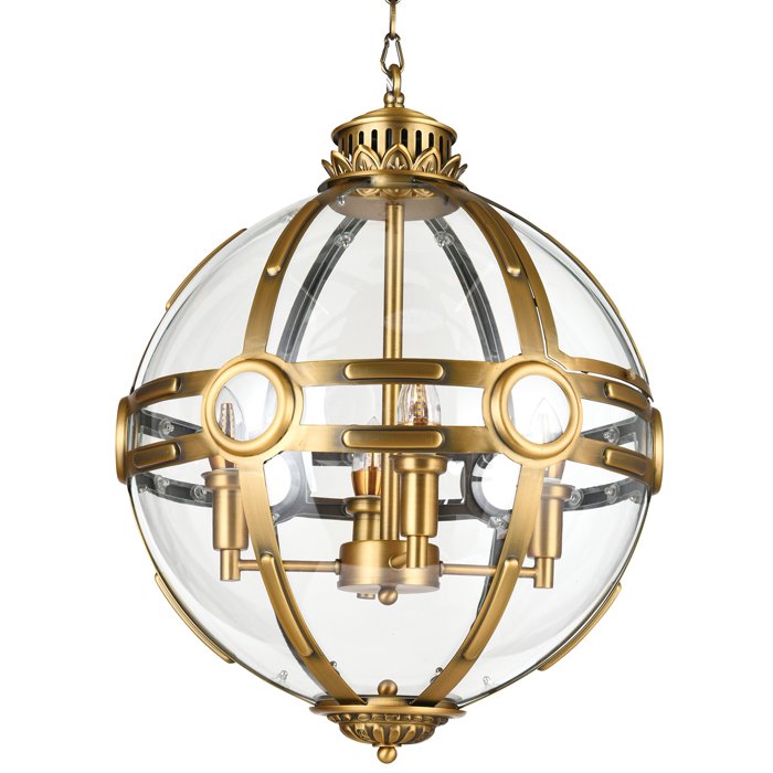 Люстра Eichholtz Lantern Hagerty Brass Прозрачное Стекло Латунь Люстра Eichholtz Lantern Hagerty Brass Прозрачное Стекло Латунь в Твери | Loft Concept
