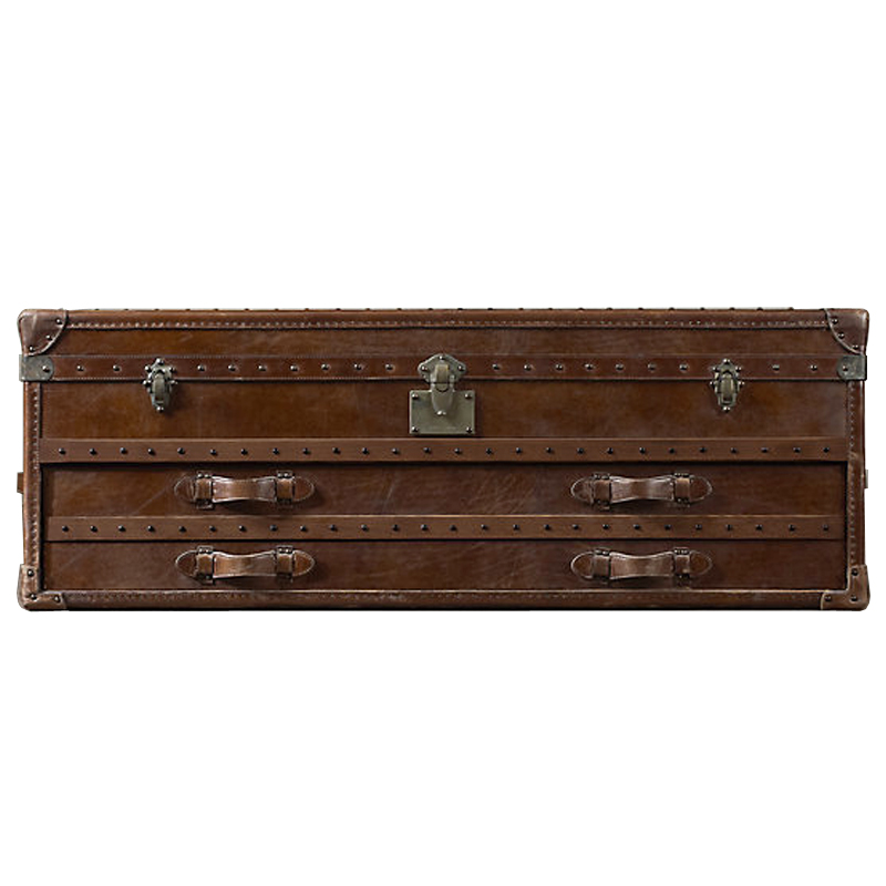 Restoration Hardware Mayfair Steamer Trunk Low Chest Коричневый винтаж Restoration Hardware Mayfair Steamer Trunk Low Chest Коричневый винтаж в Твери | Loft Concept