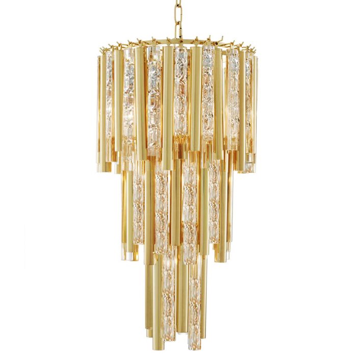 Люстра Eichholtz Chandelier Gigi S Gold Глянцевое золото Прозрачное Стекло Люстра Eichholtz Chandelier Gigi S Gold Глянцевое золото Прозрачное Стекло в Твери | Loft Concept